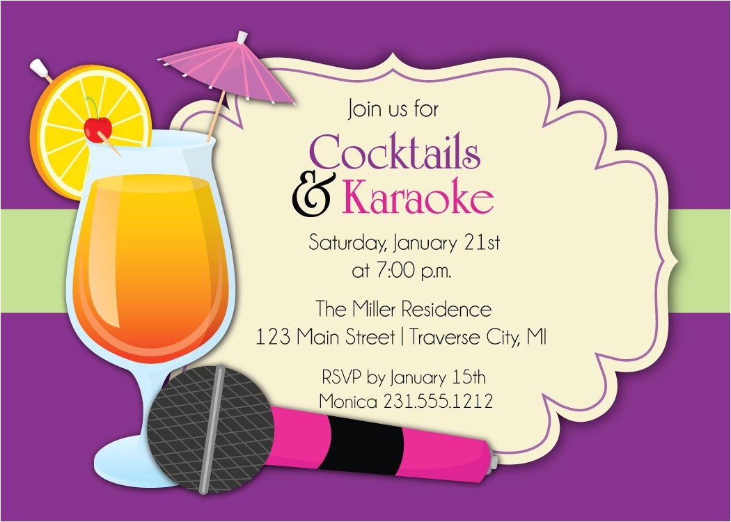 karaoke invitation cocktails karaoke