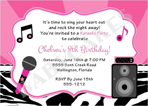 karaoke party birthday invitation diy