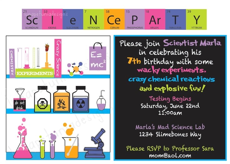 mad science birthday party invitations
