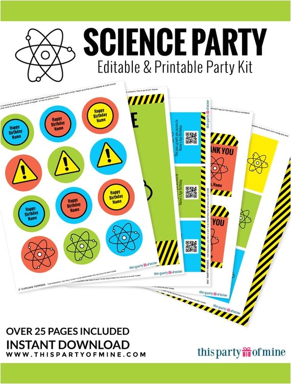 science party invitation decorations kit