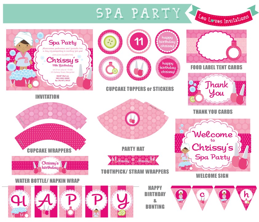 post spa party free printables 117725