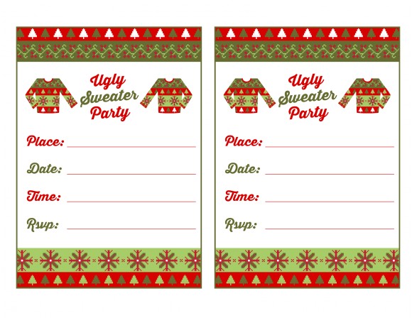 free ugly sweater party printables
