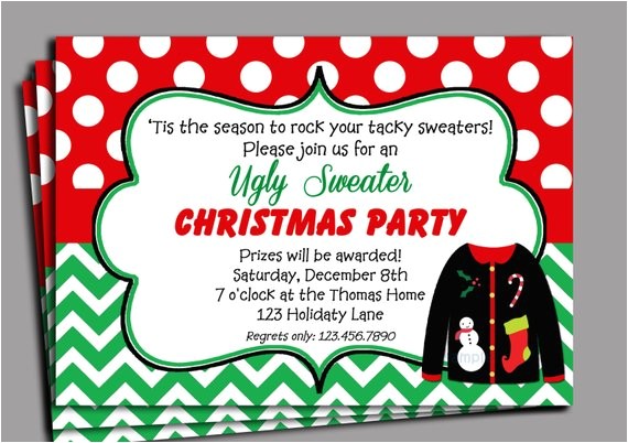 christmas ugly sweater party invitation