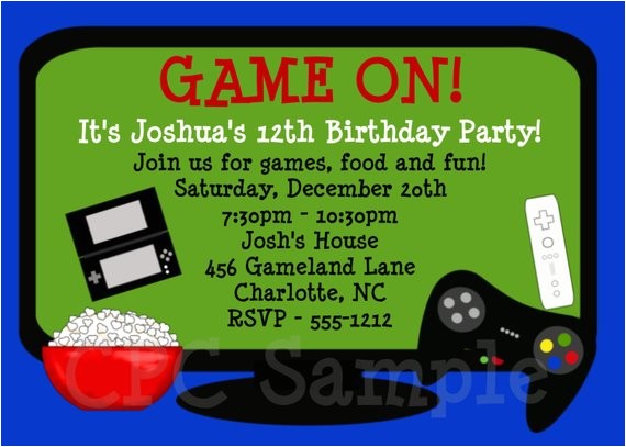 video games birthday invitation video game