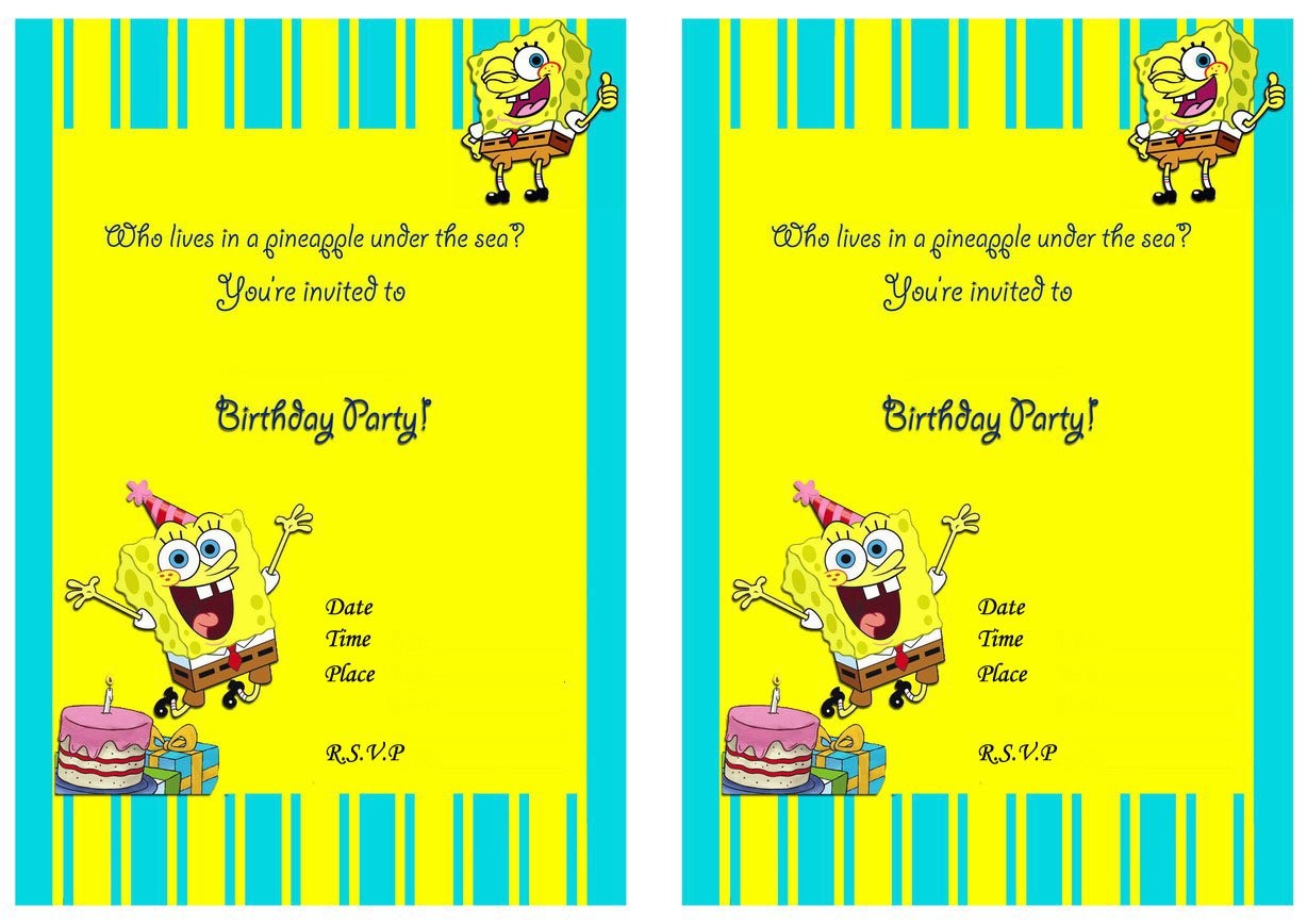 spongebob birthday invitation