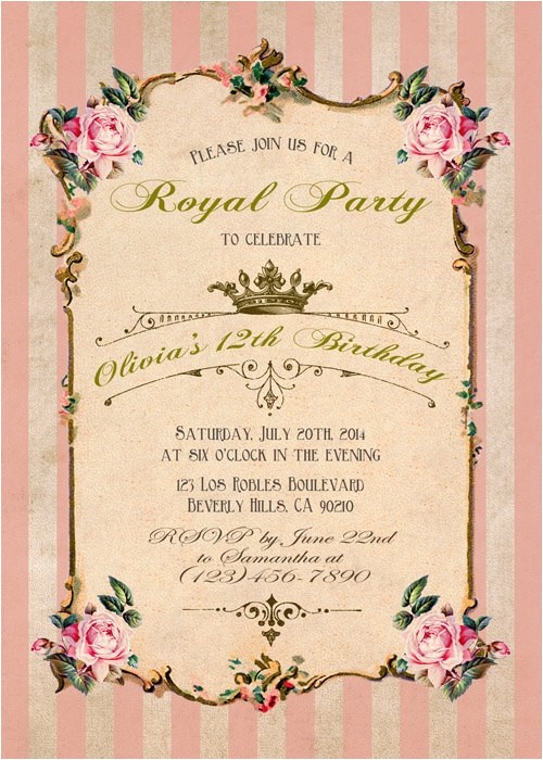 french birthday invitation pink invitatio
