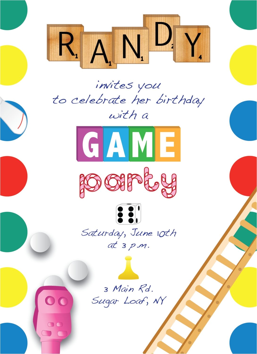 printable game night party invitation
