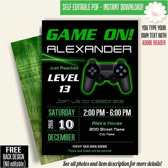 game on invitation video game party