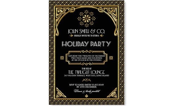 gatsby holiday party invitation black