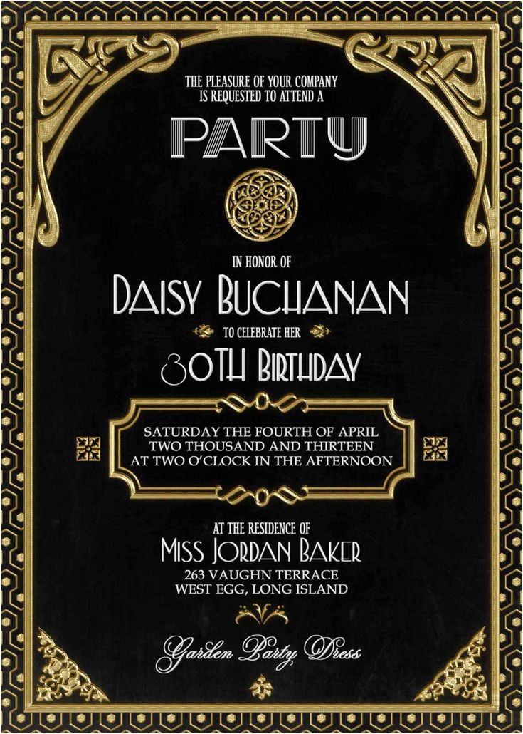 great gatsby invitations