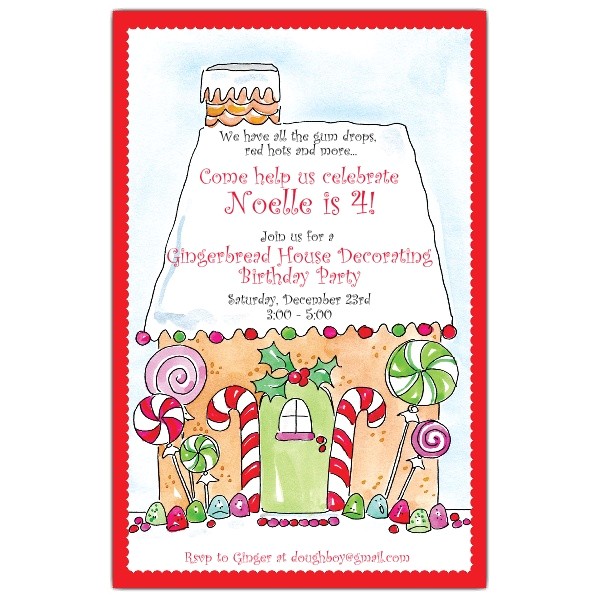 gingerbread house holiday invitations p 622 58 30h
