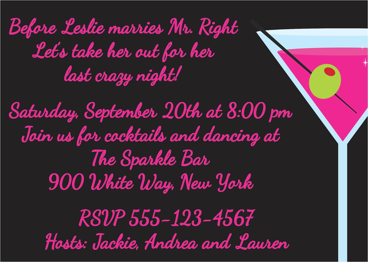 ladies night invitation wording