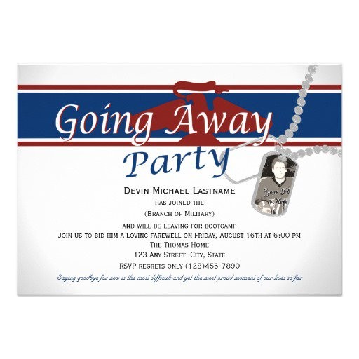 military going away party invitation wording