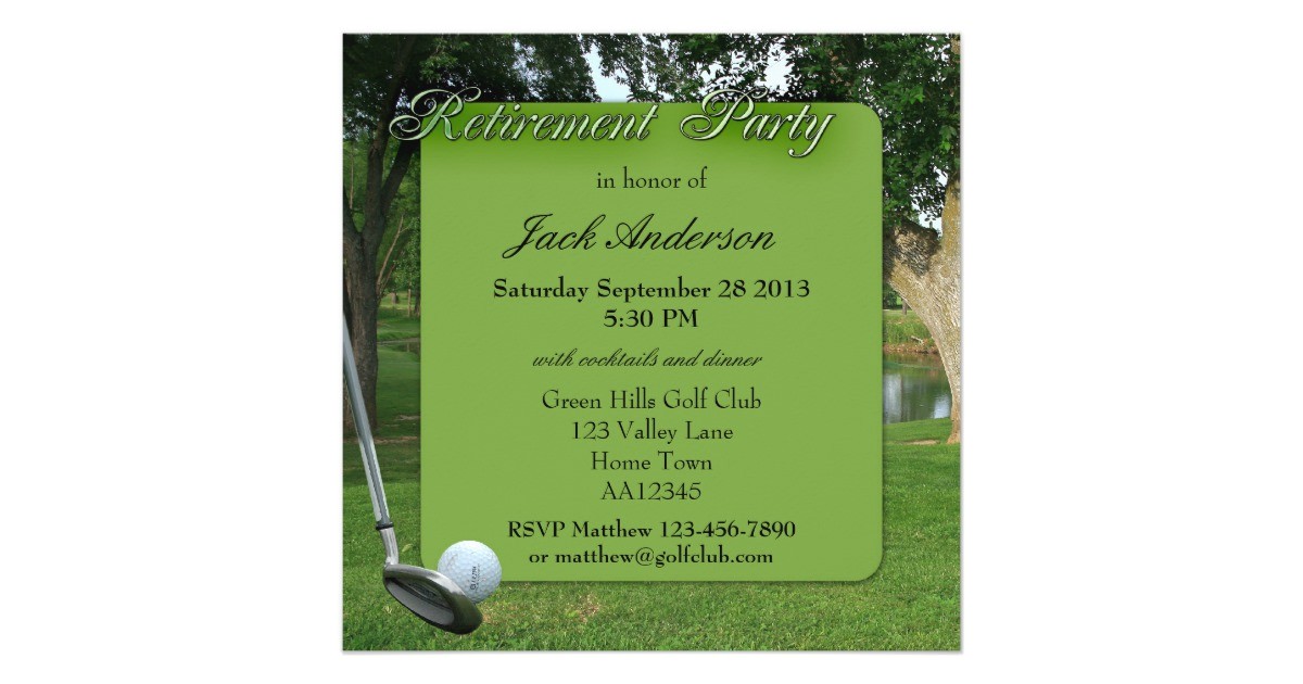 golf retirement party invitation 161109660693935103