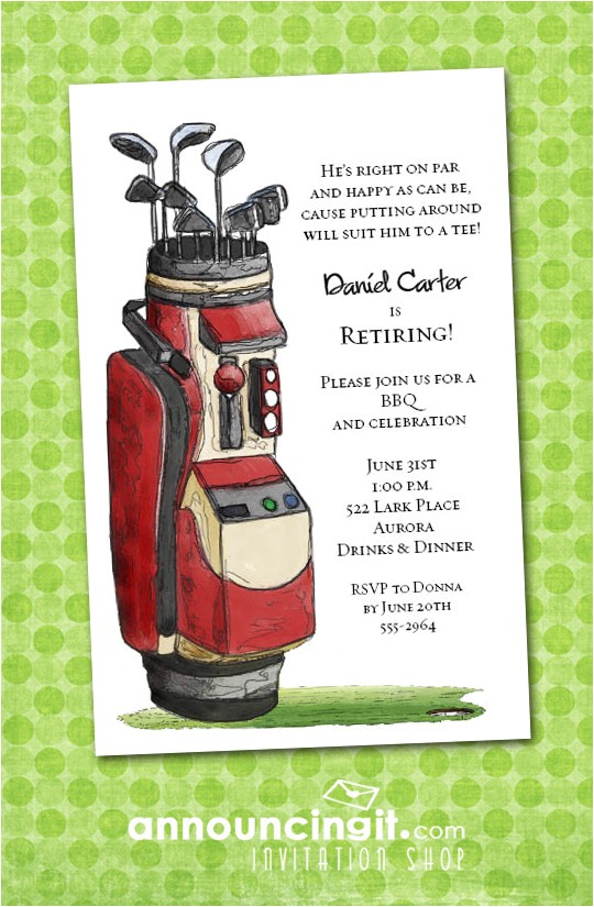 golf themed party invitations