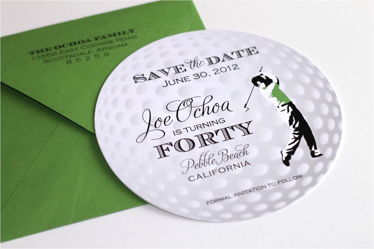 40th birthday golf themed invitations