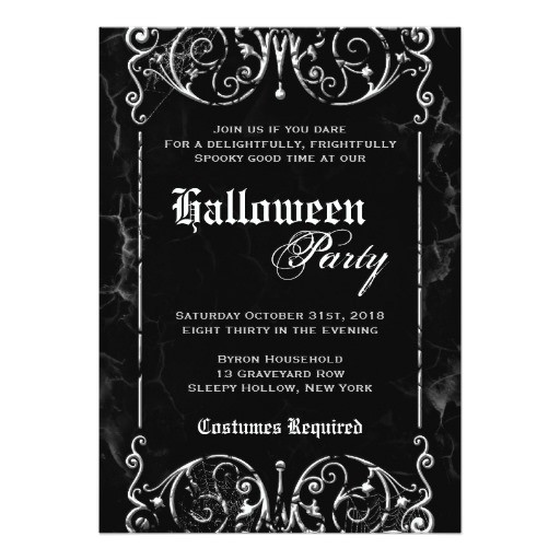 gothic victorian spooky black halloween party 5x7 paper invitation card 161614142913233139
