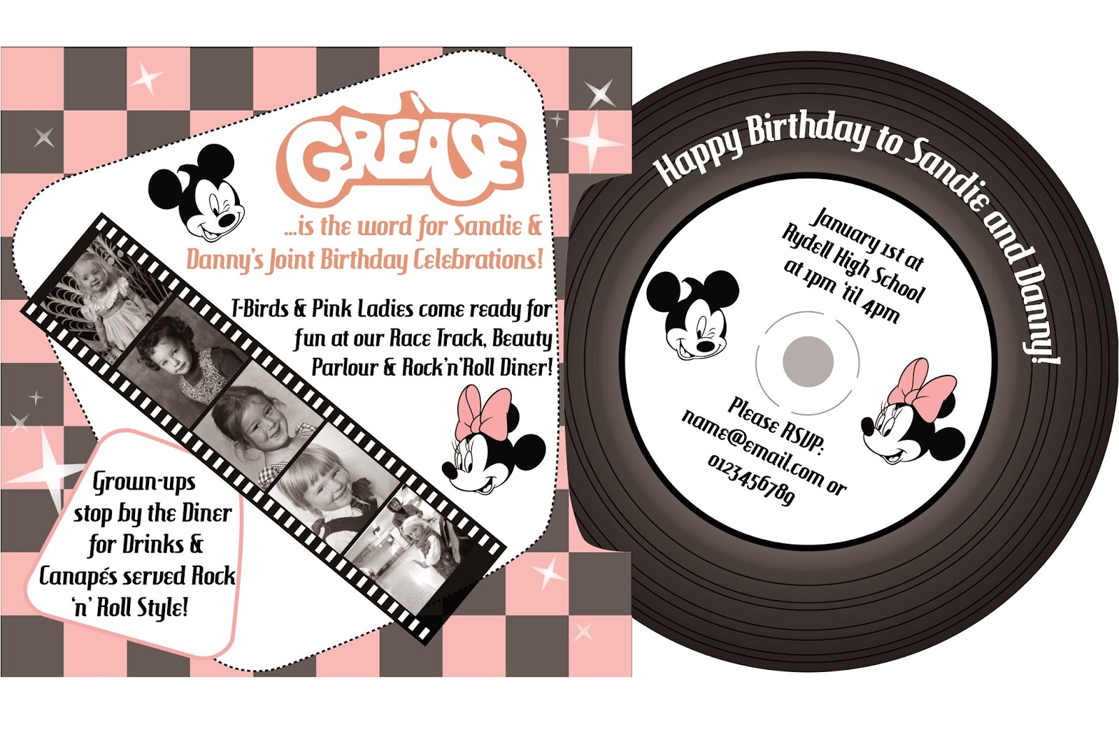 grease party invitations
