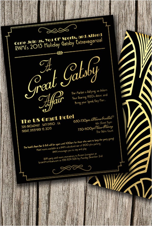great gatsby themed party invitations