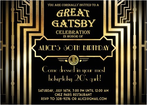 great gatsby party invitations ideas printable