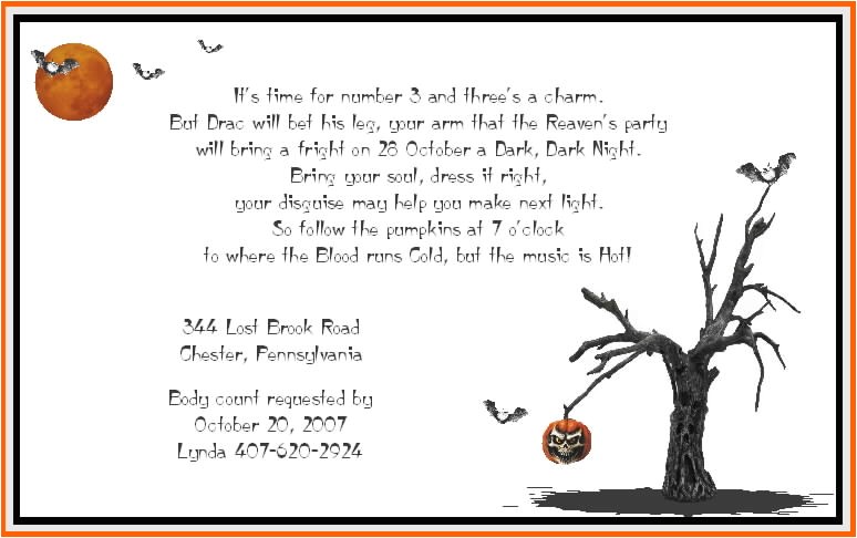 adult halloween party invitation wording