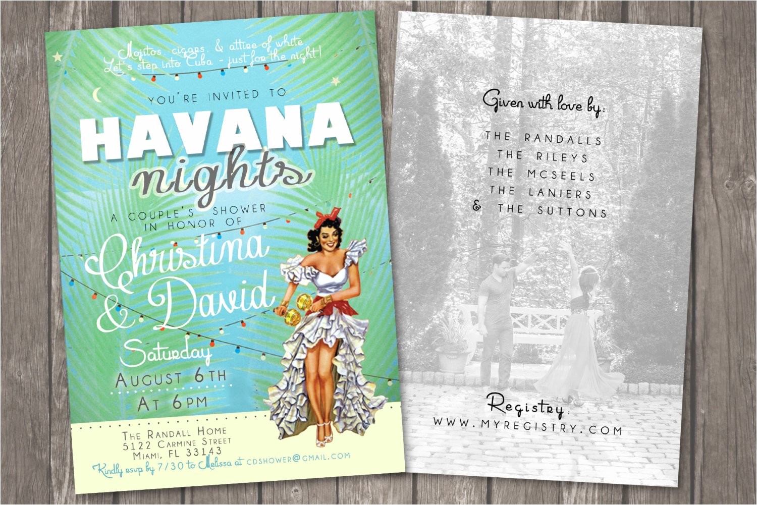 havana nights shower invitation cuban