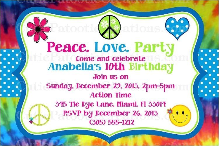 hippie party invitations