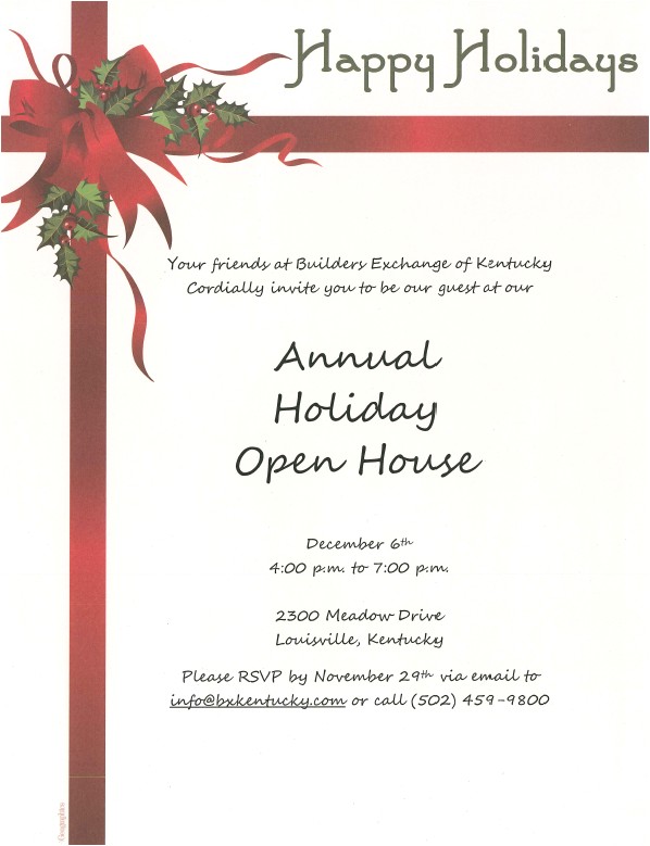 holiday open house invitation