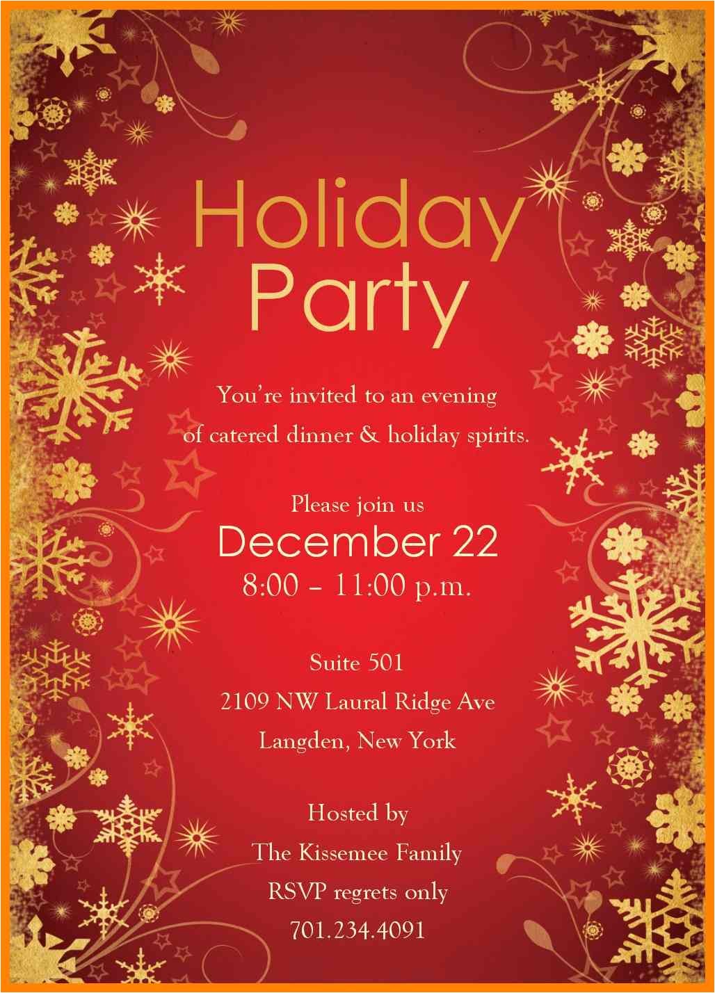 9 free office holiday party invitation template