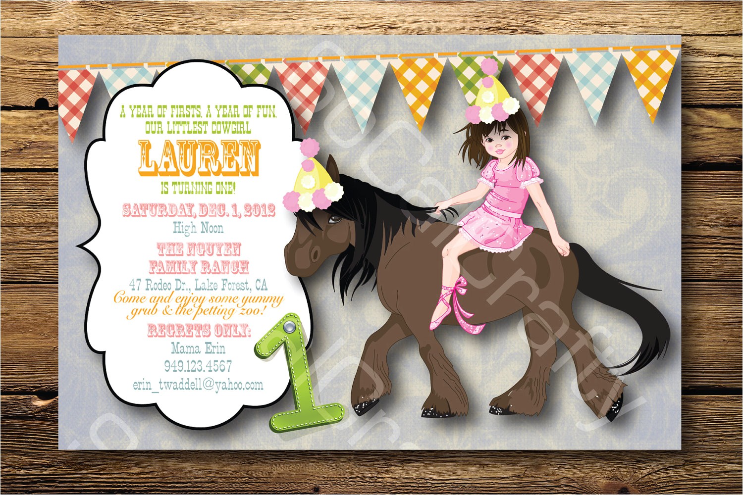 horse themed birthday party invitations