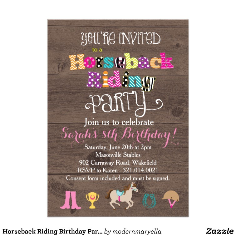 horseback riding birthday party invitation 256695444023279276