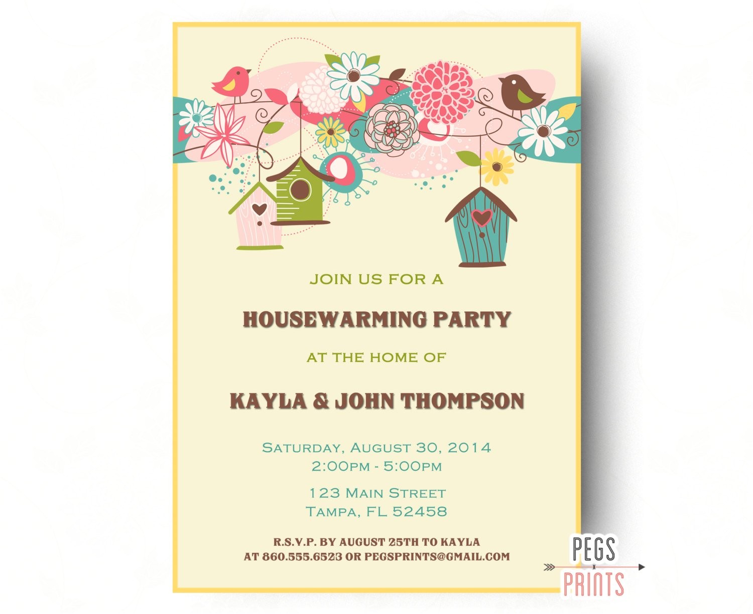 birdhouse housewarming party invitation