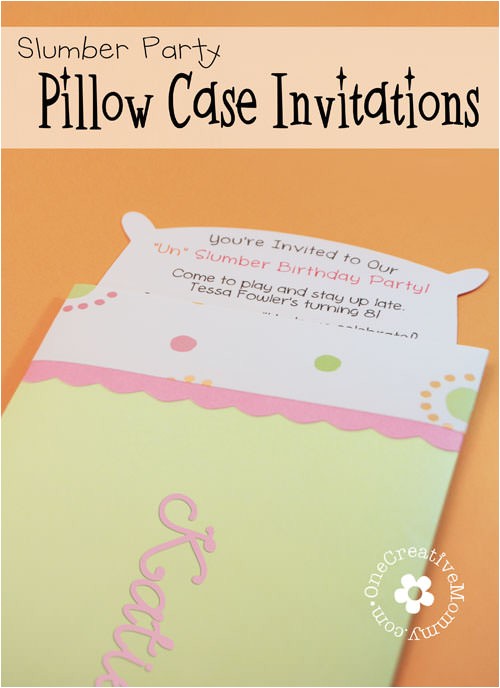 pillow case un slumber party invitations