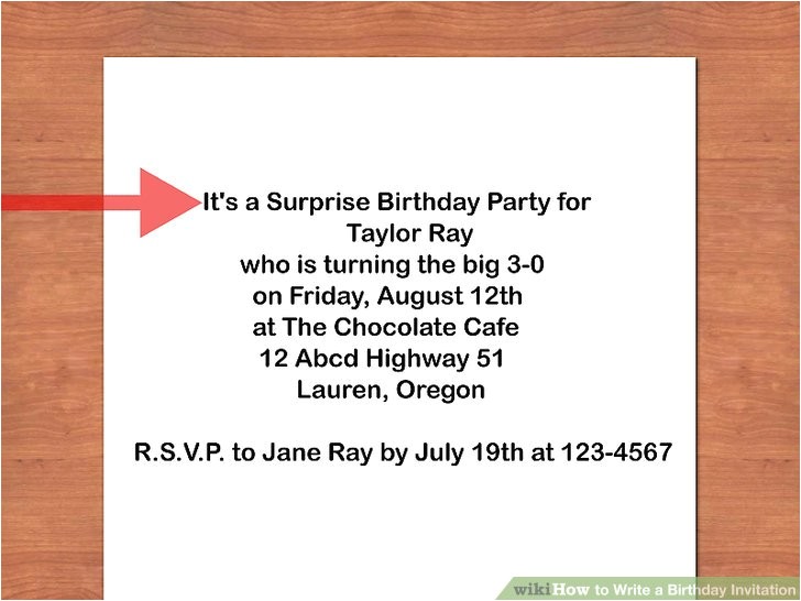 write a birthday invitation