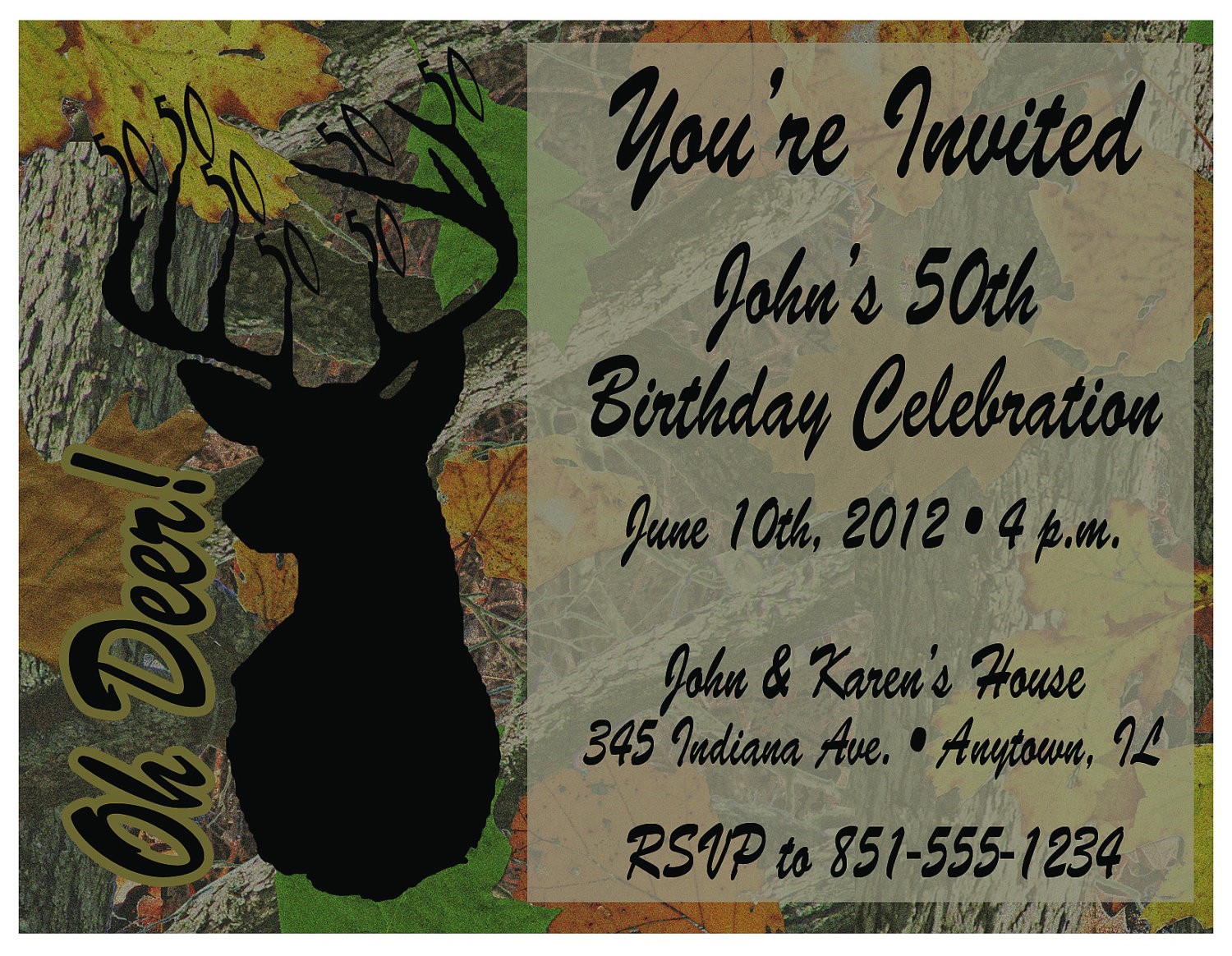 free printable hunting birthday invitations