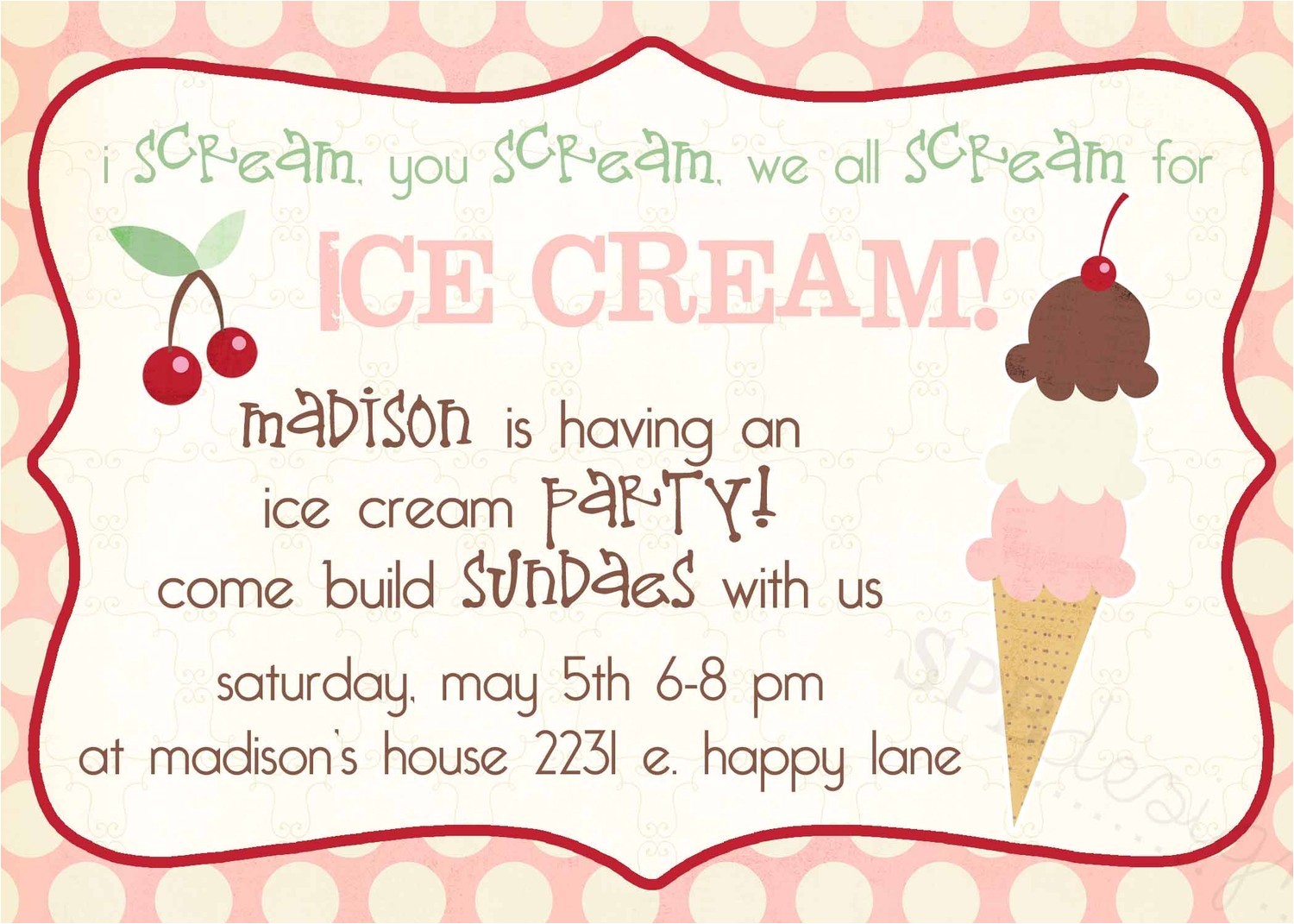 ice cream social invitation template
