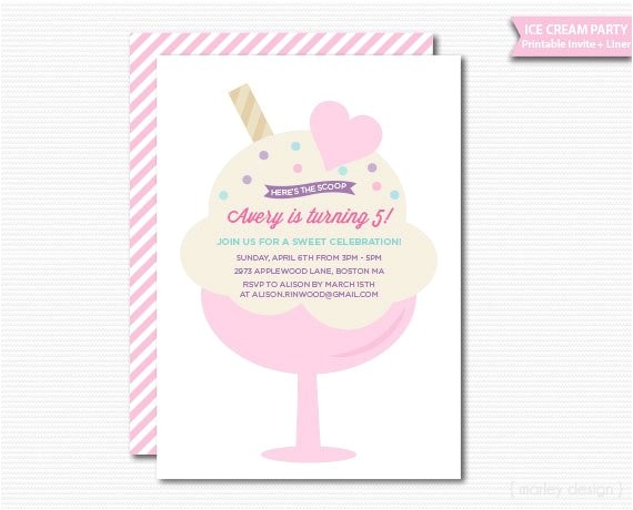 ice cream sundae invitation ice cream
