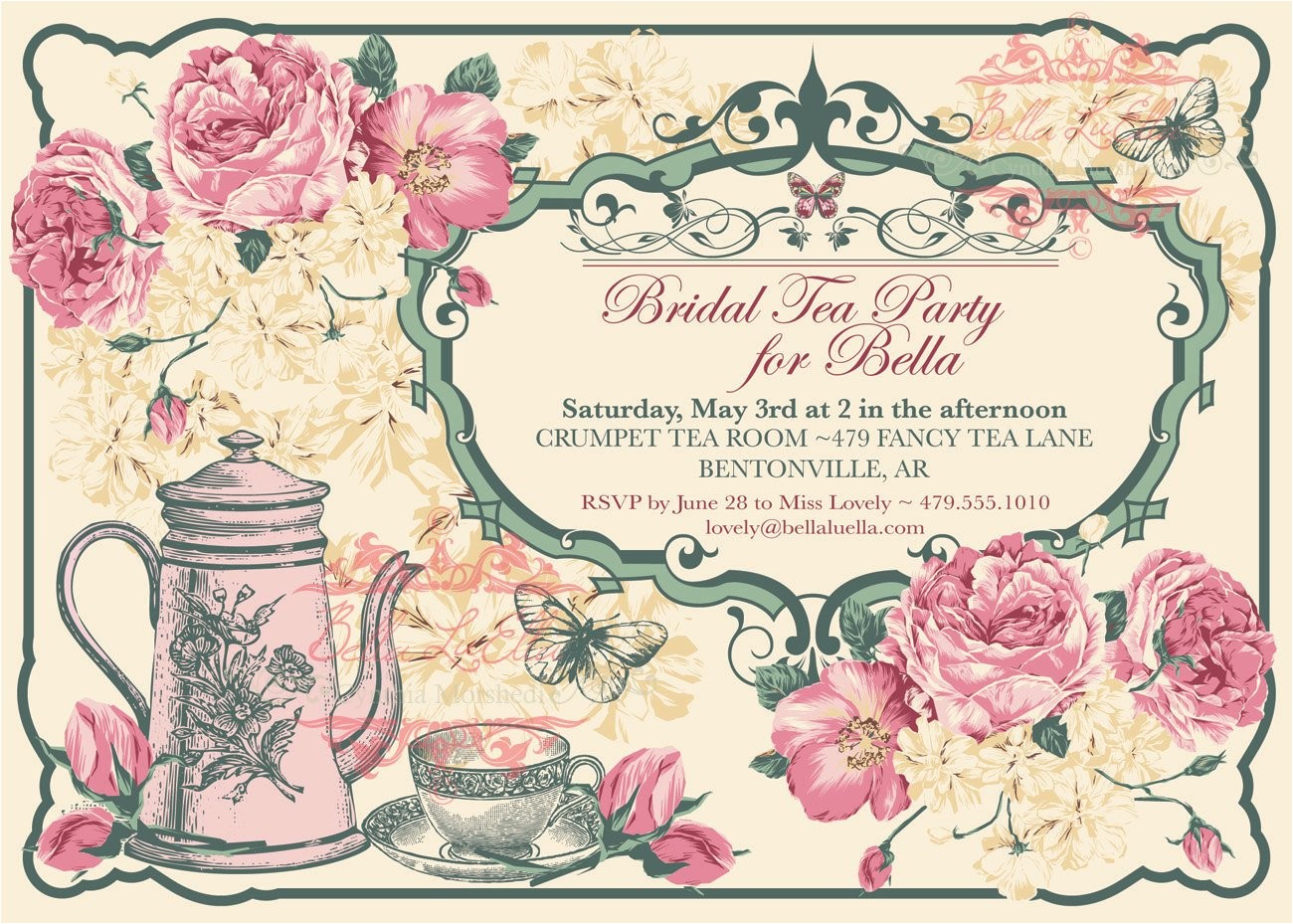 tea party invitation bridal tea party