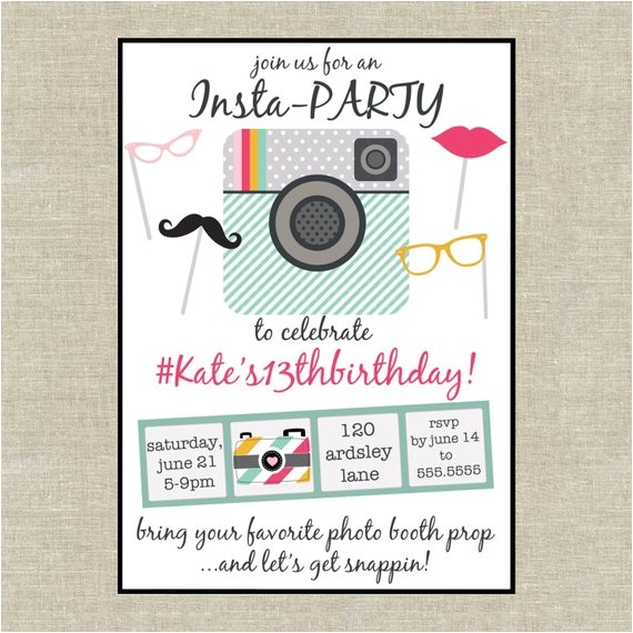 Instagram Party Invitations Items Similar to Instagram Inspired Birthday Party