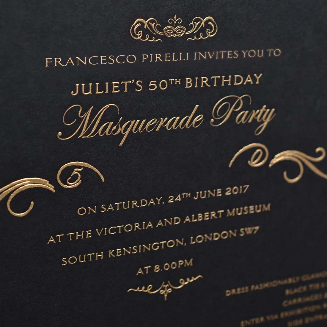 masquerade ball party invitation