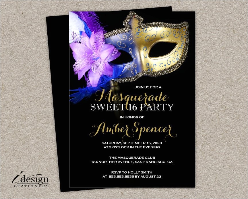 sweet 16 masquerade invitation diy