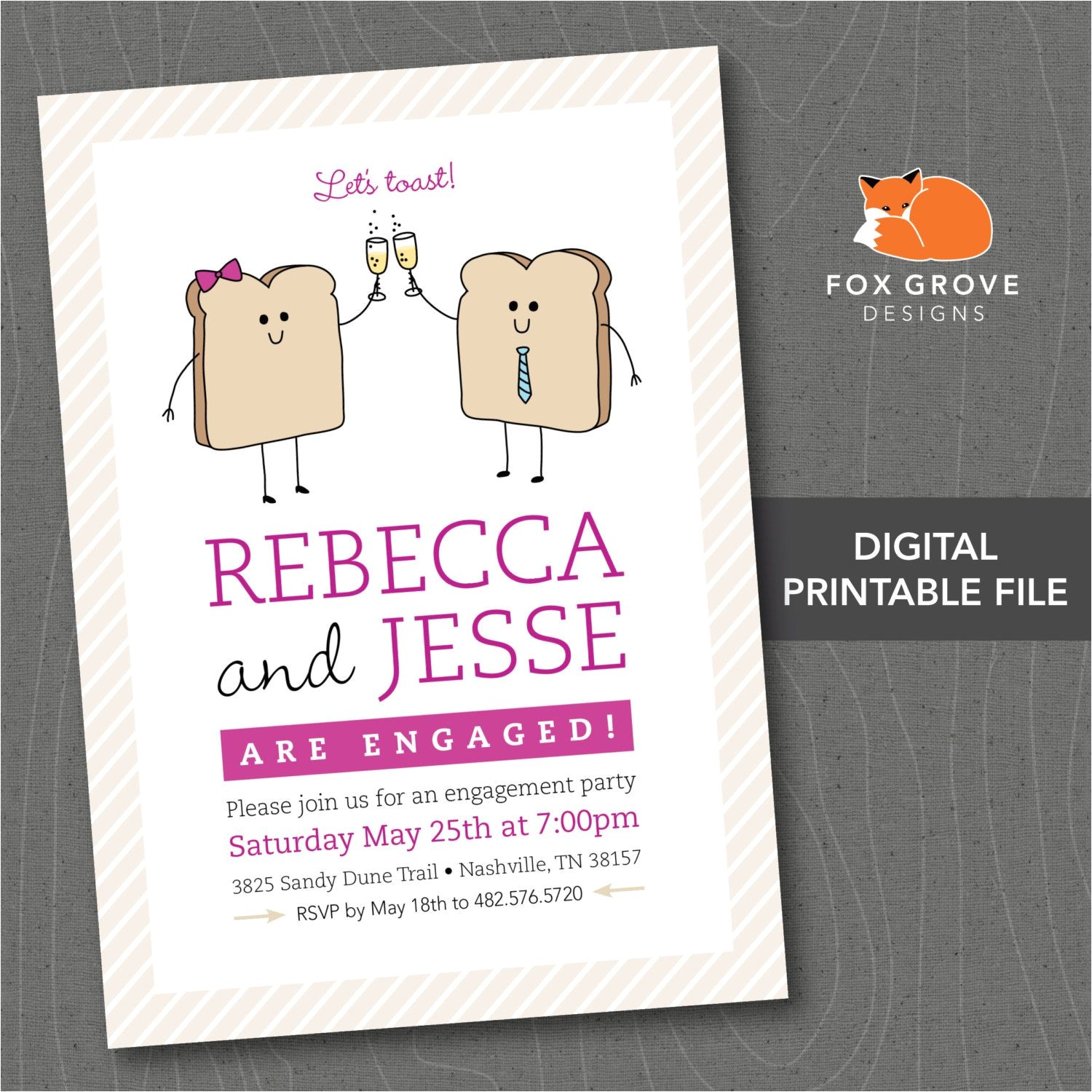 themed engagement party invitations
