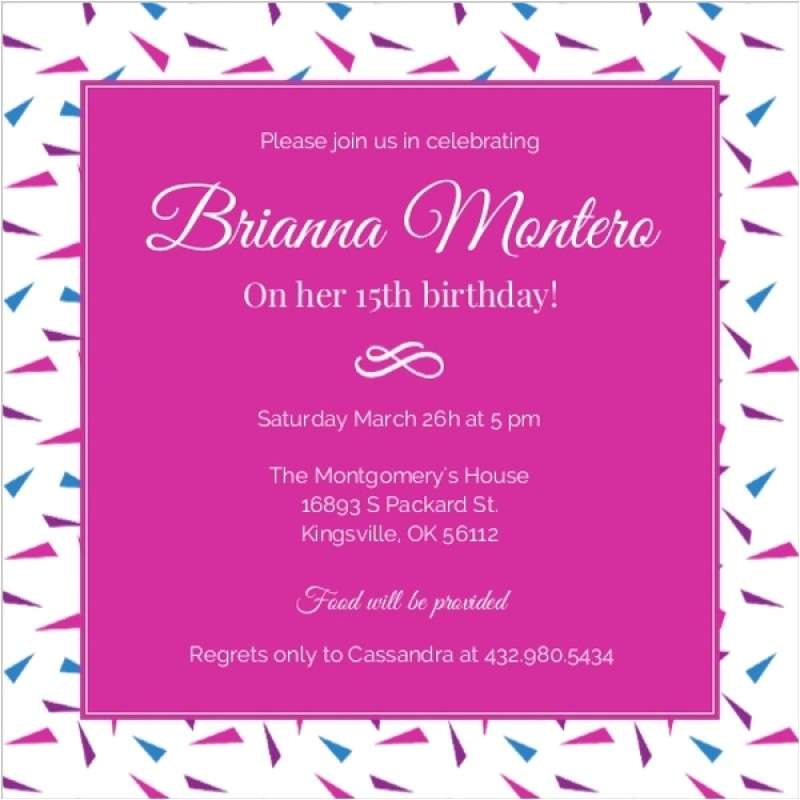 invitation for 15 birthday party