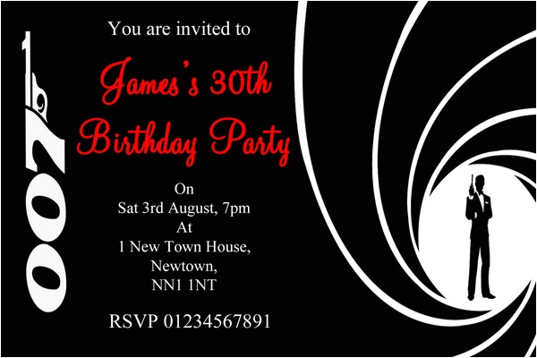james bond party invitations 11107 p