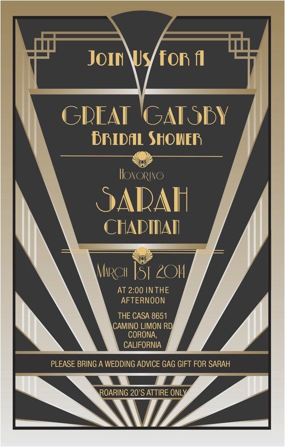 gatsby themed party invitations