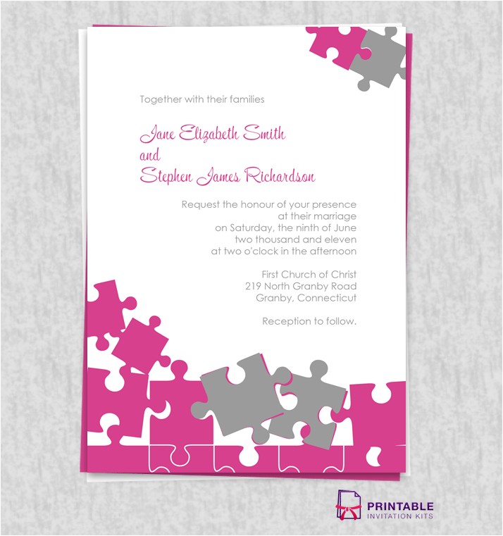 jigsaw puzzle wedding invite