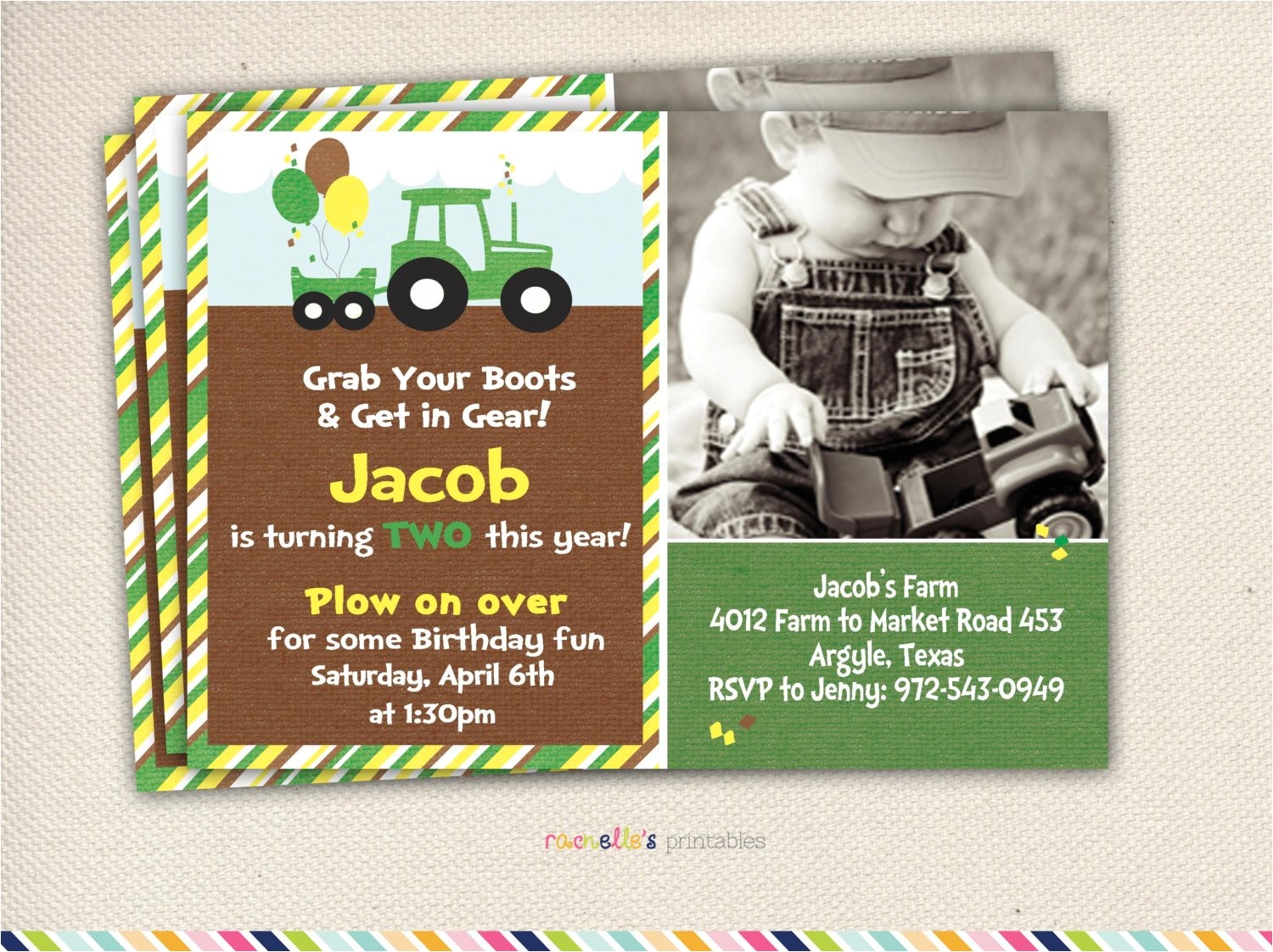 collectionjdwn john deere tractor invitations