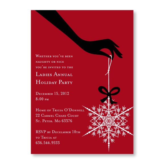 ladies holiday cocktail party invitation snowflake cocktails
