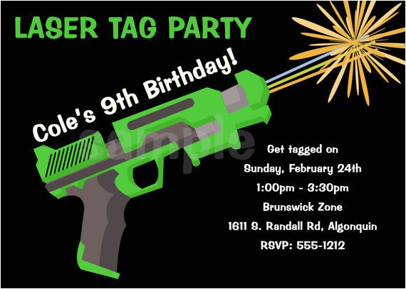 laser tag birthday invitations