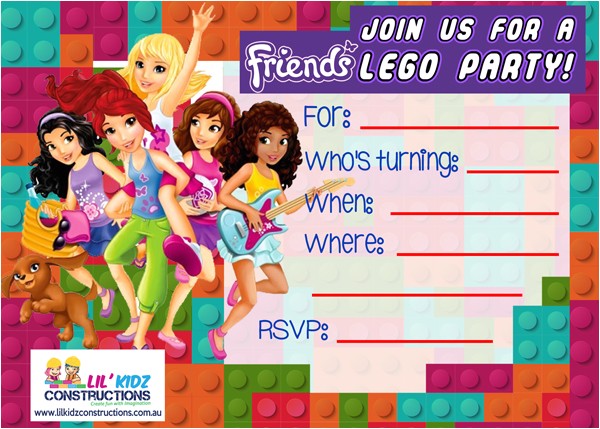 lego friends party invitations